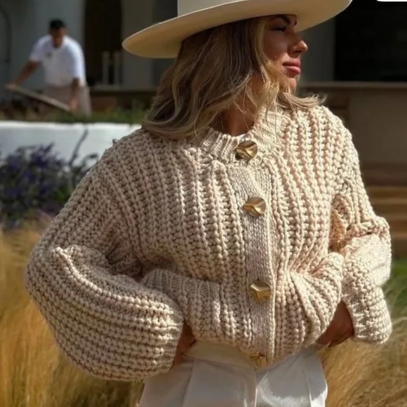 Zara knit chunky cardigan - Picture 1 of 6